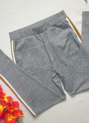 Суперовые трикотажные стильные модные брюки в клетку с лампасами плотные soyaconcept2 фото