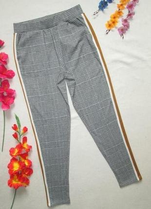 Суперовые трикотажные стильные модные брюки в клетку с лампасами плотные soyaconcept1 фото