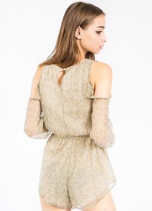 Ромпер комбенизон з открытими плечима з рукавом на весну літо