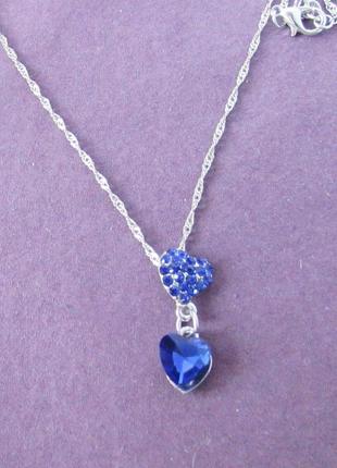 🏵ювелірний кулон серце в стразах, новий! арт. 1090322 фото