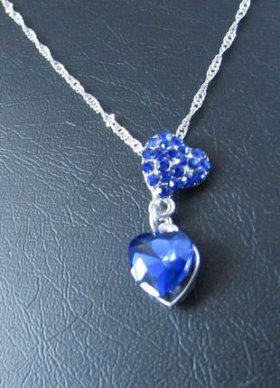 🏵ювелірний кулон серце в стразах, новий! арт. 1090323 фото
