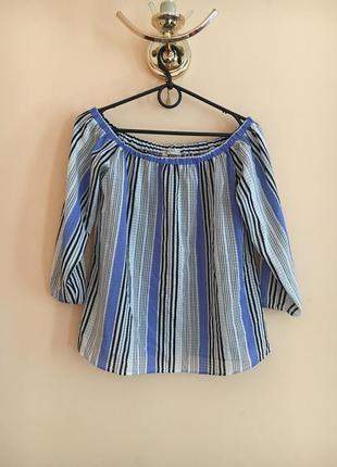 Классная стильная легкая блуза блузка блузочка кофта полосатая