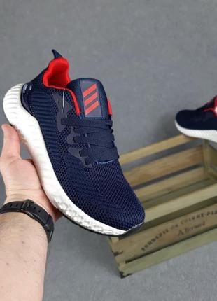 Чоловічі кросівки adidas сині з червоним4 фото