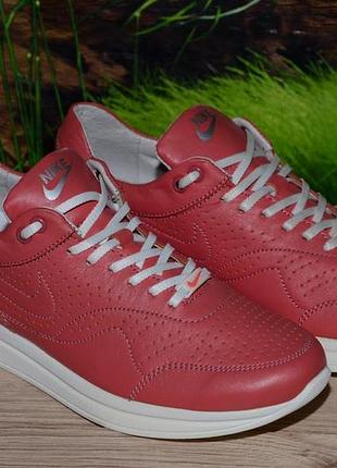 Кроссовки коралл (розовые) кожа натуральная с57 качество размер 37