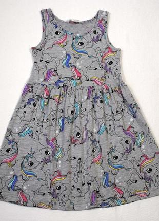 Фирменное красивое нарядное платье плаття сукня h&m с единорогами на девочку 2 3 4 года2 фото