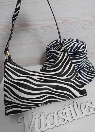 Сумка багет, сумка зебра, сумка звериный принт, сумка zara, mango,  сумочка