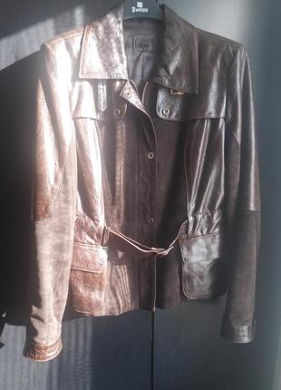 Шкіряна куртка комбінована туреччина р.xl