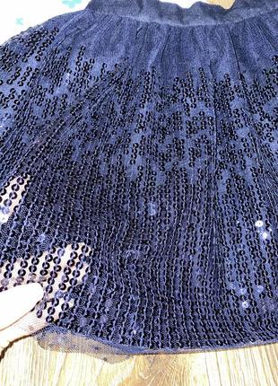 Пышная юбка фатин паетки и футболка в бабочки 6-8л2 фото