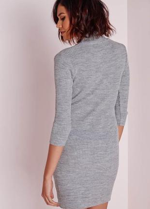 Платье силуэтное в рубчик под горло missguided3 фото