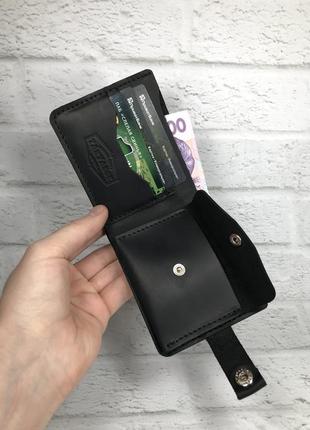 Кожаный кошелёк “lester” чёрный.4 фото