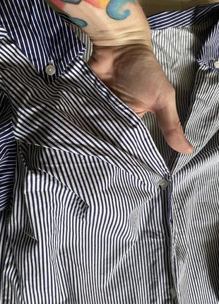 Моднейшая рубашка в мелкую полоску с спущенным воротником 💯% коттон7 фото