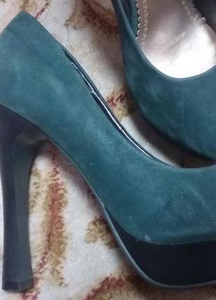 Темно-зеленые туфли3 фото