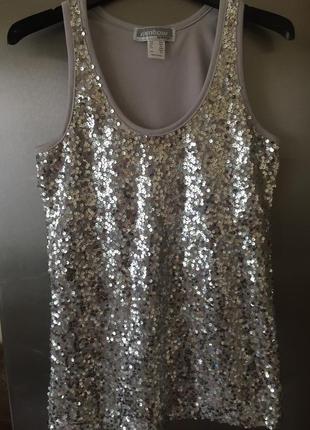 Яскрава, стильна, модна майка з паєтками