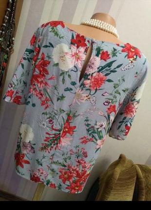Нежная блуза блузка в цветах большой размер люкс вискоза3 фото