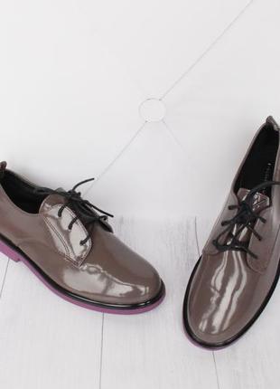 Шикарные туфли на шнурках, оксфорды дерби, броги 38 размера1 фото