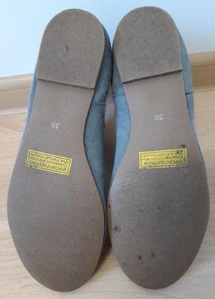 Брендовые замшевые серые ботинки ,полуботинки, челси. ippon vintage, франция.7 фото
