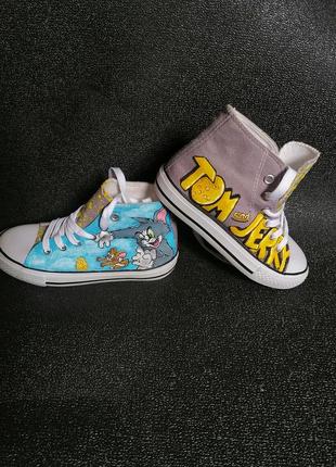 Дитячі високі кеди з tom & jerry, розмір 33