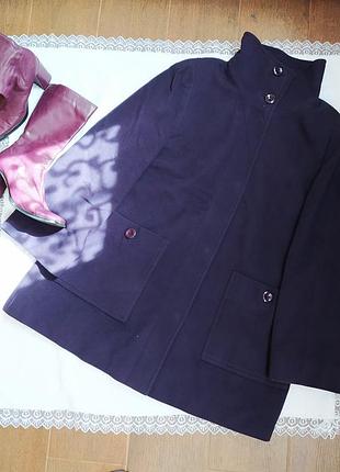 Шикарне вовняне пальто gerry weber edition, темно-сереньевый колір, півпальта на стійці