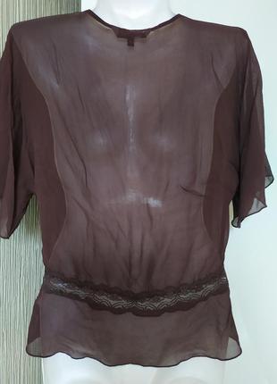 Блуза шёлковая с кружевом, debenhams,10(38)2 фото