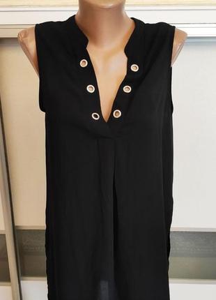 Удлиненная черная блузка l1 фото
