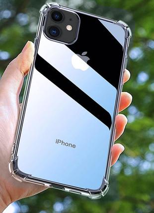 Противоударный прозрачный силиконовый чехол для iphone 111 фото