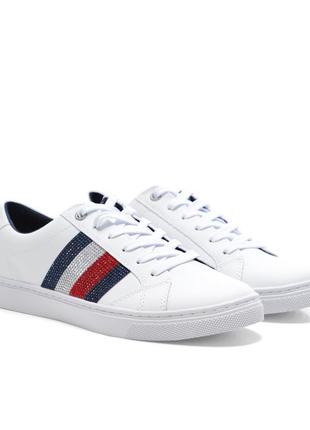 Белые кеды кожа тренд tommy hilfiger1 фото