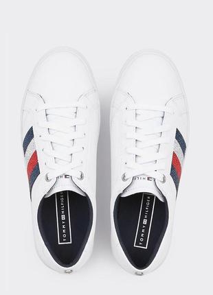 Белые кеды кожа тренд tommy hilfiger4 фото