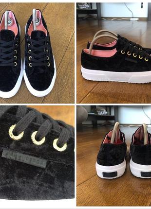 Бархатные кеды на платформе superga (оригинал) италия р. 362 фото