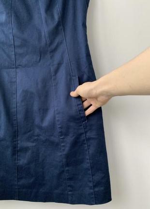 Брендовое платье футляр темно-синее классическое naf naf без рукавов2 фото