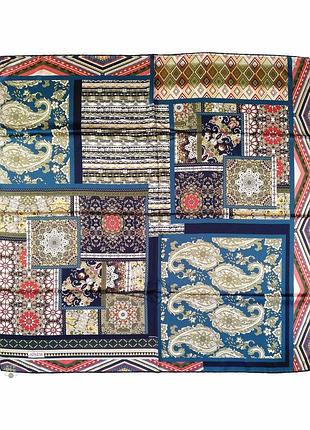 Большой шелковый платок абстракция из полушелка ручной роуль новый качественный