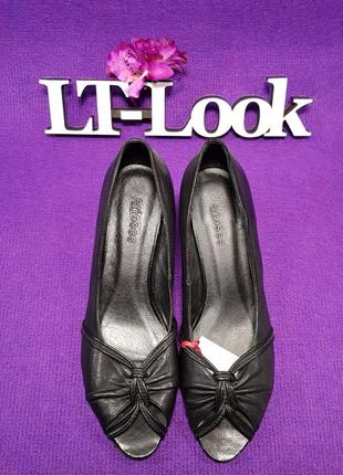 Туфли "erisses" черные с открытым носком марки  (китай).3 фото