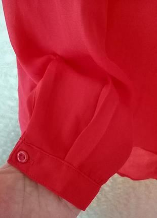 Красная тонкая блуза с длинным задом эсмара3 фото