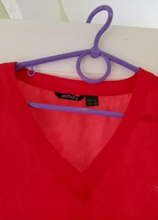 Красная тонкая блуза с длинным задом эсмара6 фото