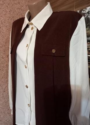 Винтажная рубашка с эмитацией жилета германия.6 фото
