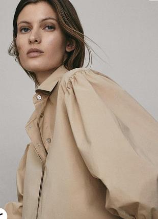 Бавовняна сорочка/блуза з об'ємними рукавами від massimo dutti ❤️