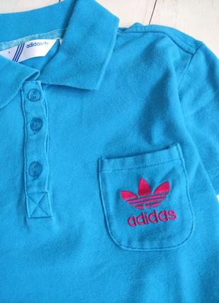Поло, яскрава футболка, блакитна, adidas оригінал.2 фото