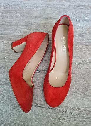Туфлі шкіра замш minelli туфлі каблук