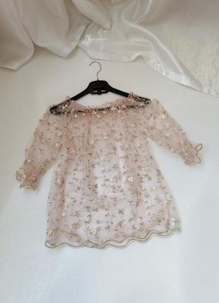 Блуза сетка вышивка