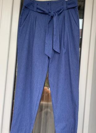 Sisley оригинал красивые брюки слоучи хлопок+лён размер м-л