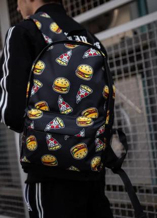 Рюкзак с принтом еда пицца и бургер женский / мужской5 фото