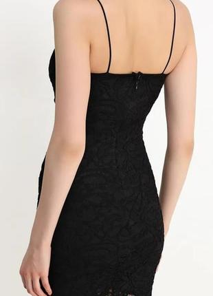 Черное кружевное облегающее платье topshop petite /6 фото
