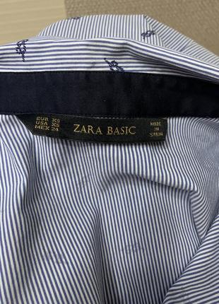 Красивая стильная базовая рубашка. 6-8  рр. zara basic. испания.8 фото