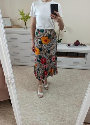 Красивая стильная летняя юбка в цветочный принт 100% вискоза4 фото