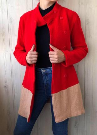 Красный ворсистый кардиган легкое пальто 1+1=35 фото