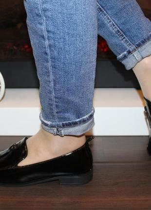 Туфли женские черные лаковые т12828 фото