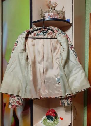Стильный пиджак жакет в цветочный принт3 фото