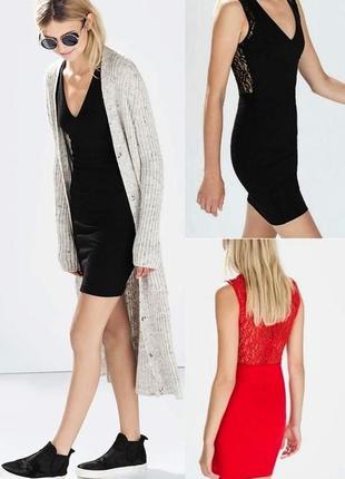 Чорне плаття з мереживом zara 3