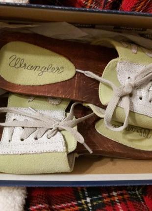 Босоніжки сабо wrangler колір лайм - натур замша, дерево, 38р,25см2 фото