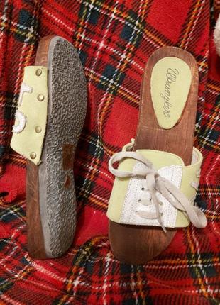 Босоніжки сабо wrangler колір лайм - натур замша, дерево, 38р,25см6 фото