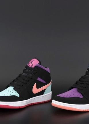 Nike jordan 1 женские демисезонные кроссовки найк джордан ретро 13 фото